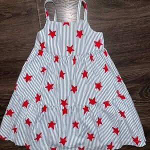 Carter's Blue and White Striped Toddler Dress with Red Stars